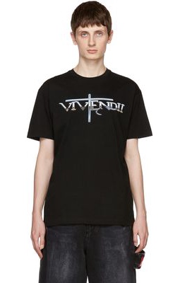 VIVENDII Black Cotton T-Shirt