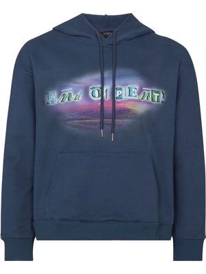 VIVENDII slogan-print drawstring hoodie - Blue