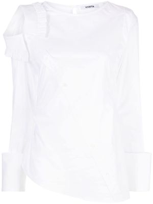 Vivetta asymmetric long-sleeve poplin shirt - White