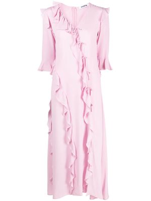 Vivetta asymmetric ruffle maxi dress - Pink