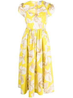 Vivetta bow-print midi-dress - Yellow