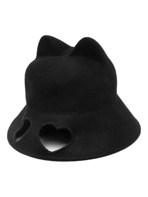 Vivetta Cats Ears heart-motif wool hat - Black