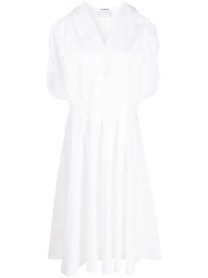 Vivetta cold-shoulder pleated midi dress - White