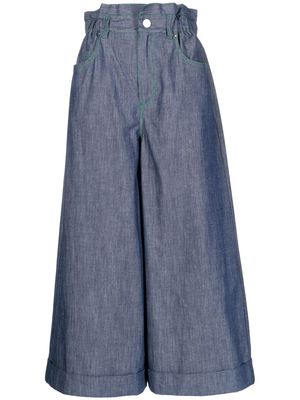 Vivetta cropped wide-leg denim trousers - Blue