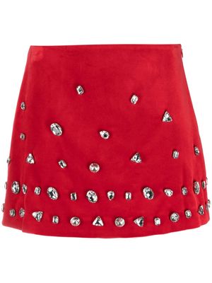 Vivetta crystal-embellished high-waist miniskirt - Red