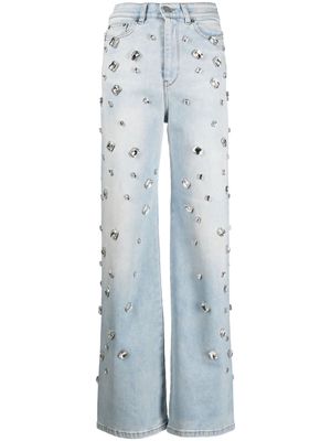 Vivetta crystal-embellished straight-leg jeans - Blue
