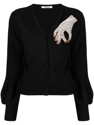 Vivetta crystal-embellished wool cardigan - Black