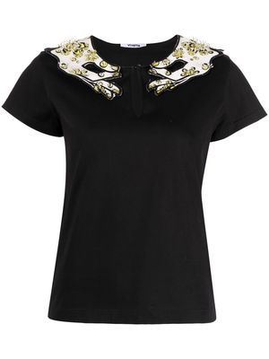 Vivetta embellished collar T-shirt - Black