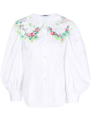 VIVETTA embroidered-collar blouse - White