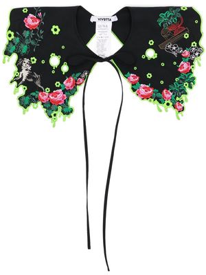 Vivetta floral-embroidered collar - Black