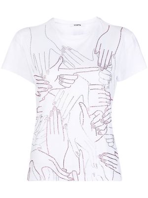 Vivetta hand-embellished short-sleeve T-shirt - White