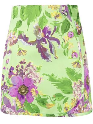 Vivetta high-waisted floral mini skirt - Green