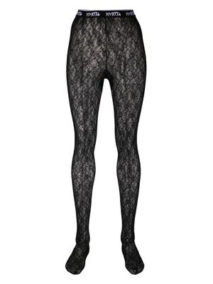 Vivetta lace-effect footed leggings - Black