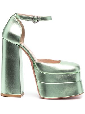 Vivetta metallic-finish leather sandals - Green
