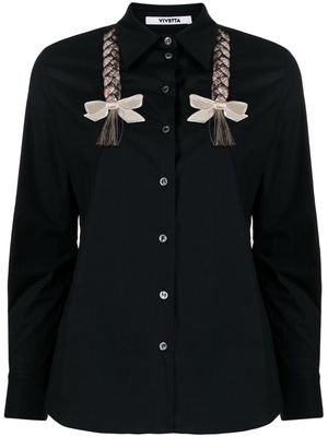 Vivetta motif-embroidered poplin shirt - Black