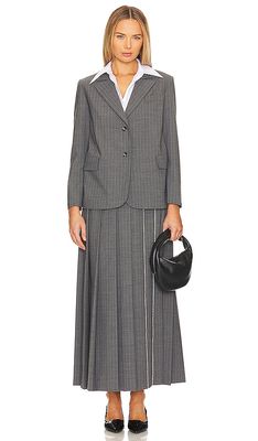 Vivetta Pinstripe Jacket Dress in Grey
