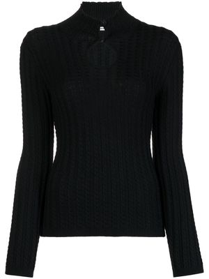 Vivetta ribbed-knit cut-out top - Black
