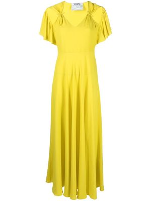 Vivetta ruched cut-out maxi dress - Yellow