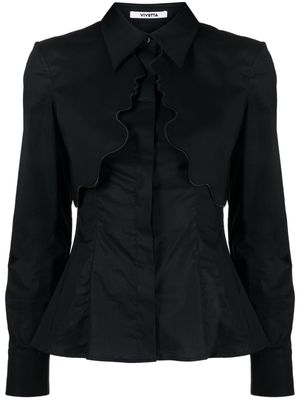 Vivetta scallop-edge poplin shirt - Black