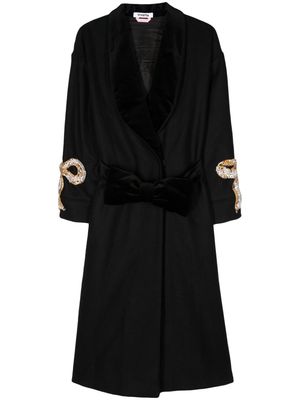 Vivetta shawl-lapels crystal-embellished coat - Black