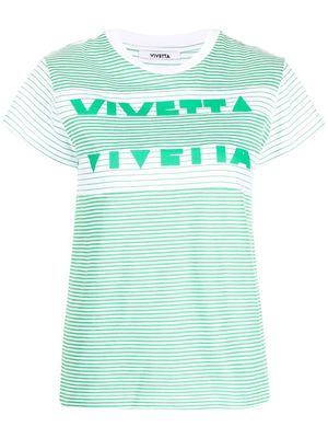 Vivetta striped logo-print T-shirt - Green