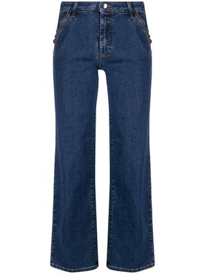 Vivetta trim-embroidered mid-rise bootcut jeans - Blue