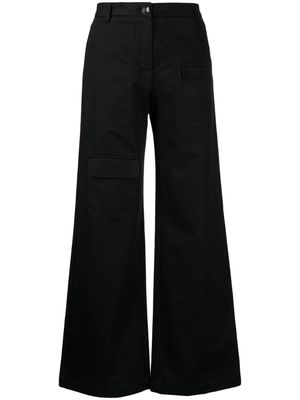Vivetta wide-leg cotton cargo trousers - Black