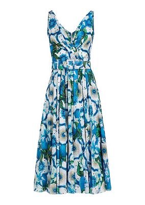 Vivien Belted Floral Midi-Dress