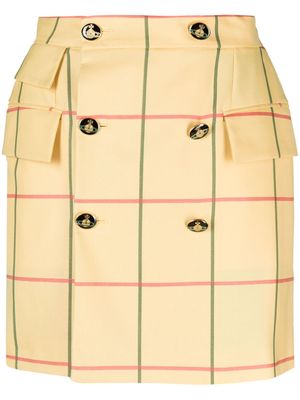 Vivienne Westwood A-line checked miniskirt - Yellow