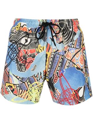 Vivienne Westwood abstract-print swim shorts - Blue