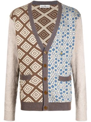 Vivienne Westwood all-over print logo-embroidered cardigan - Brown