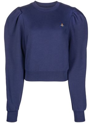 Vivienne Westwood Aramis puff-sleeve cropped sweatshirt - Blue