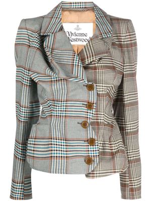 Vivienne Westwood asymmetric panelled tweed jacket - Neutrals