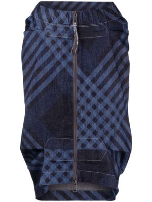 Vivienne Westwood asymmetric tartan denim skirt - Blue