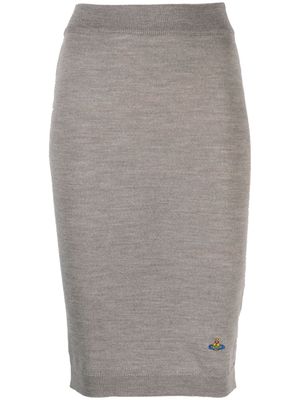 Vivienne Westwood Bea Orb-embroidered knitted skirt - Neutrals