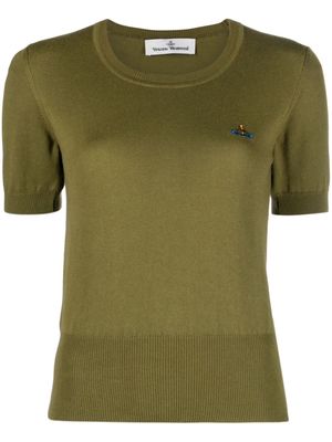 Vivienne Westwood Bea Orb-embroidered knitted top - Green
