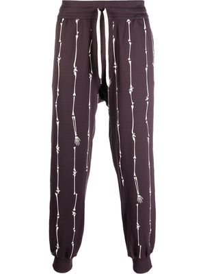 Vivienne Westwood Bones-print track pants - Purple
