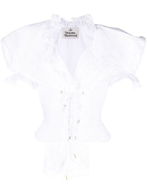 Vivienne Westwood broderie anglaise basque-waist top - White