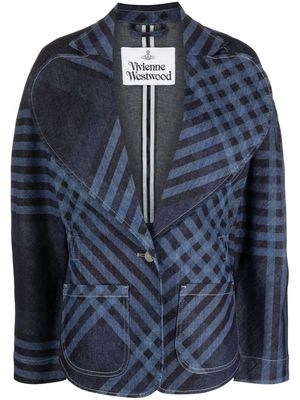 Vivienne Westwood check-pattern cotton blazer - Blue