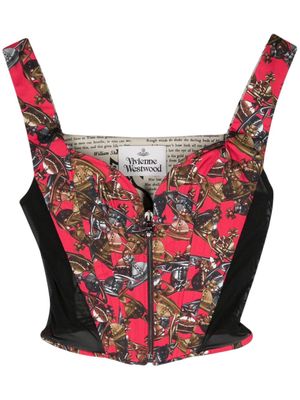 Vivienne Westwood Crazy Orb-print corset top - Red