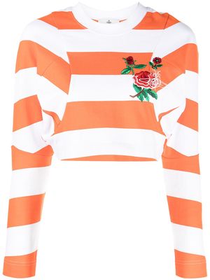 Vivienne Westwood cropped stripe sweatshirt - Orange