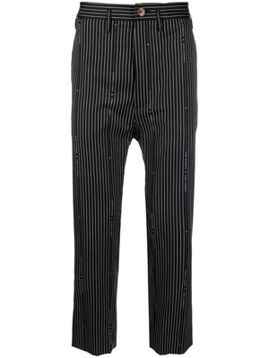 Vivienne Westwood Cruise stripe-print cropped trousers - Black