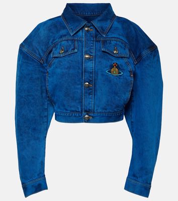 Vivienne Westwood Embroidered cropped denim jacket