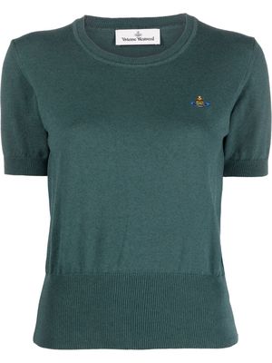 Vivienne Westwood embroidered-logo short-sleeve top - Green