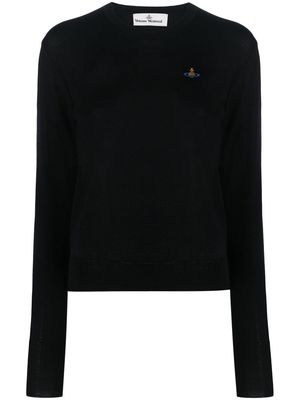 Vivienne Westwood embroidered-motif long-sleeve top - Black