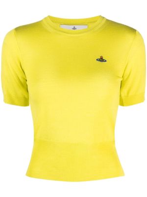 Vivienne Westwood embroidered-Orb knit top - Yellow