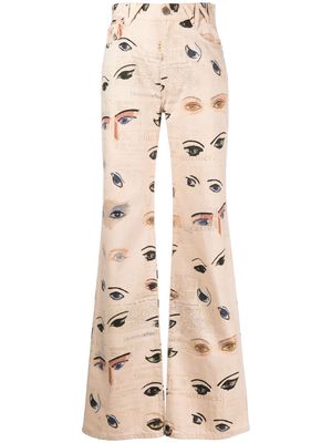 Vivienne Westwood eye-print wide-leg trousers - Neutrals