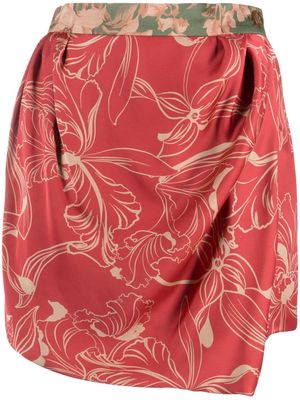 Vivienne Westwood floral-print draped miniskirt - Red