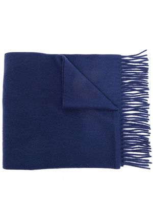 Vivienne Westwood frayed-trim wool scarf - Blue