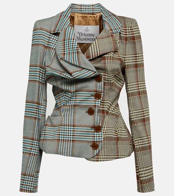 Vivienne Westwood Gathered checked tweed jacket